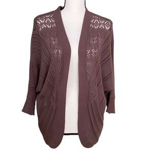 Plum Purple Crochet Detail Sweater